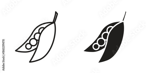 Peapod icons Black symbol on transparent background. EPS10
