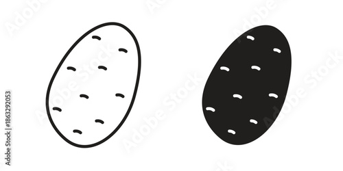 Potato icons Black symbol on transparent background. EPS10