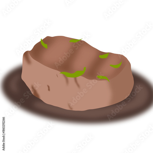 Vector illustration of a mini steak, medium-rare
