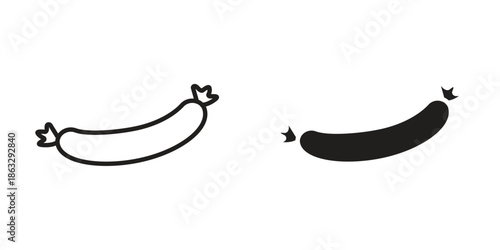 Sausage icons Black symbol on transparent background. EPS10