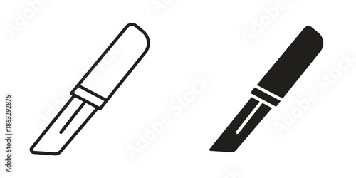 Scalpel icons Black symbol on transparent background. EPS10