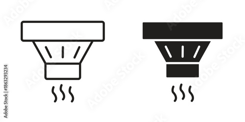 Sensor smoke icons Black symbol on transparent background. EPS10