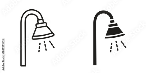 Shower icons Black symbol on transparent background. EPS10