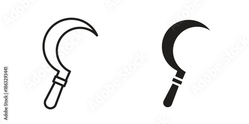 Sickle icons Black symbol on transparent background. EPS10