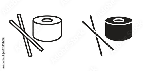 Sushi icons Black symbol on transparent background. EPS10