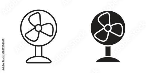 Table Fan icons Black symbol on transparent background. EPS10