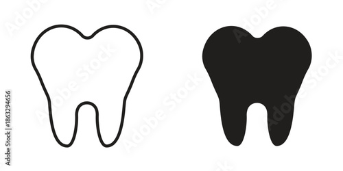 Teeth icons Black symbol on transparent background. EPS10