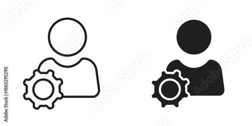 User gear icons Black symbol on transparent background. EPS10