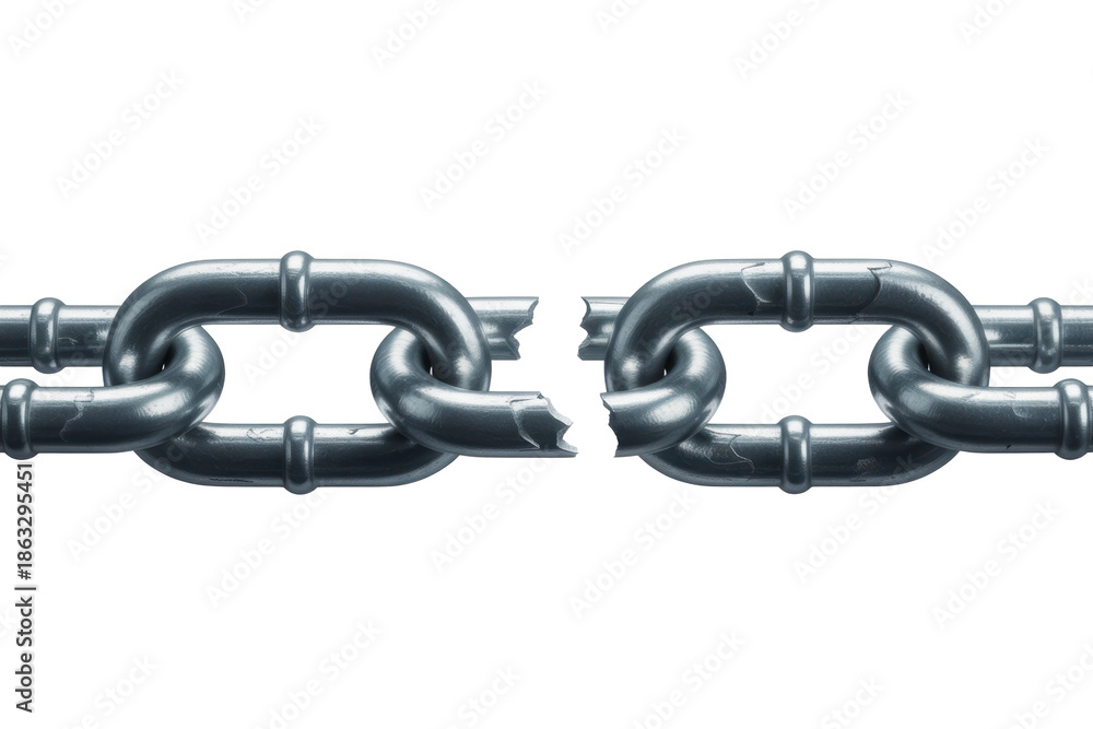 Fototapeta premium Broken Chain Link, Concept of Freedom