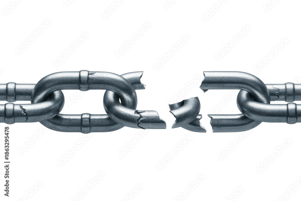 Fototapeta premium Broken silver chain, symbol of freedom