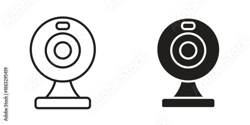 Webcam icons Black symbol on transparent background. EPS10