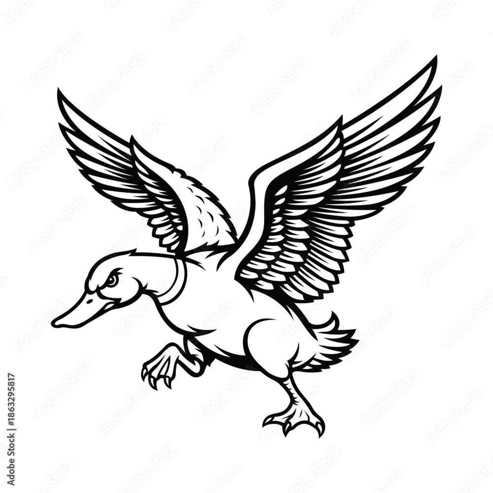 Fototapeta premium duck mascot logo vector design template modern style