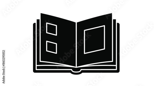 An open book icon with blank pages symbolizing knowledge learning and reading material