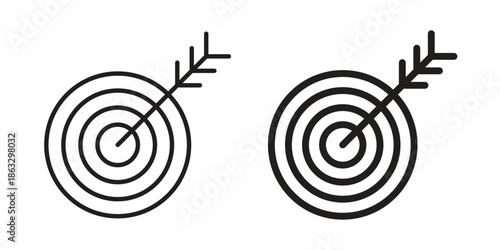 Aim icons vector silhouette set. thin line icon pack.