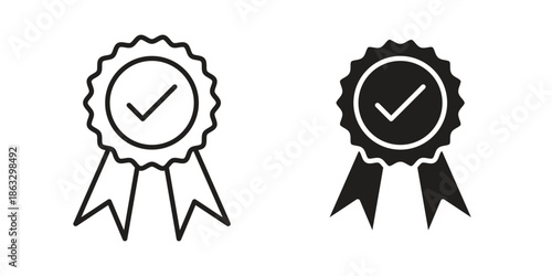 Award icons vector silhouette set. thin line icon pack.