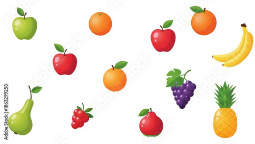 Vibrant fruit assortment with apples, oranges, and tropical delights