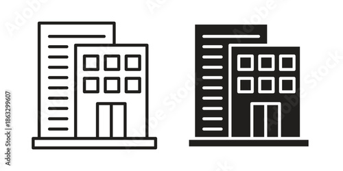 Build icons vector silhouette set. thin line icon pack.