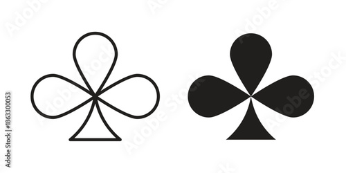 Card-club icons vector silhouette set. thin line icon pack.