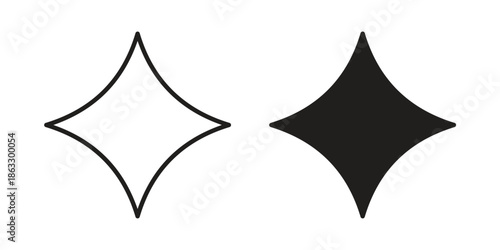 Card-diamond icons vector silhouette set. thin line icon pack.