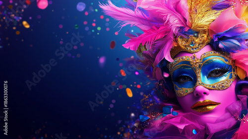 Wallpaper Mural carnival mask banner with space for text Torontodigital.ca