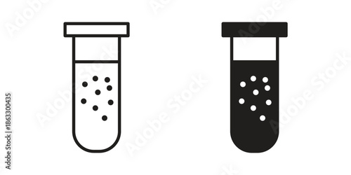 Chemical Tube icons vector silhouette set. thin line icon pack.