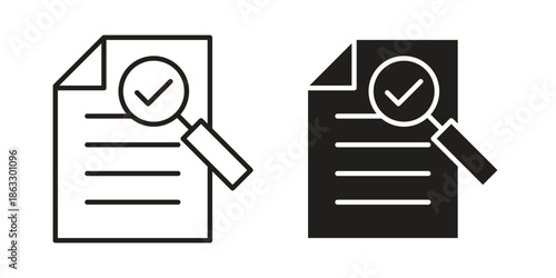 Compliance document icons vector silhouette set. thin line icon pack.