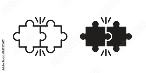 Compatibility icons vector silhouette set. thin line icon pack.