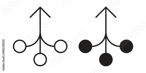 Consolidation icons vector silhouette set. thin line icon pack.