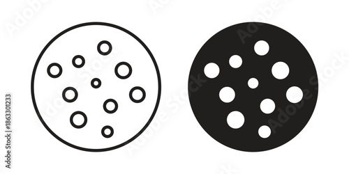 Cookie icons vector silhouette set. thin line icon pack.