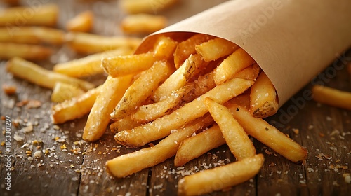 Paper cone fries high resolution picture