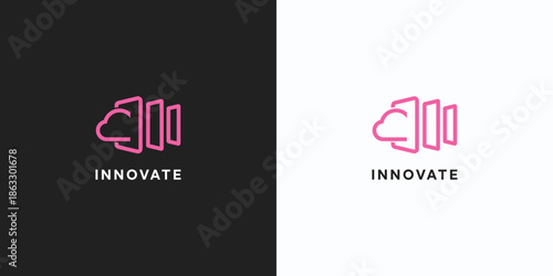 cloud finance vector logo design illustration