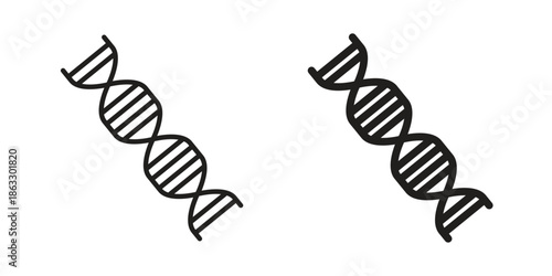 DNA icons vector silhouette set. thin line icon pack.