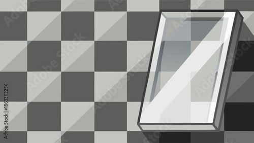 Abstract geometric pattern with a reflective surface, symbolizing clarity and innovation