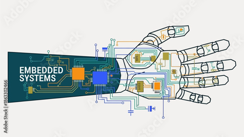 Robotic hand with embedded systems circuitry for advanced technology solutions
