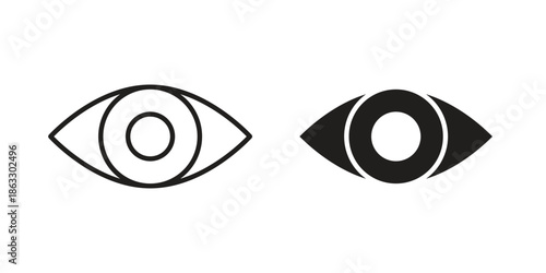 Eyes icons vector silhouette set. thin line icon pack.