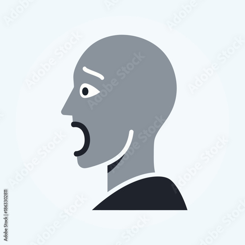 Surprised man with open mouth in shock or excitement