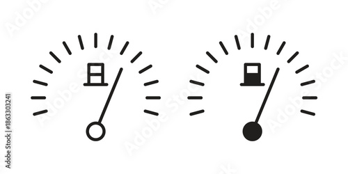 Gauge icons vector silhouette set. thin line icon pack.