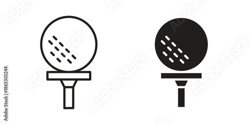 Golf ball icons vector silhouette set. thin line icon pack.
