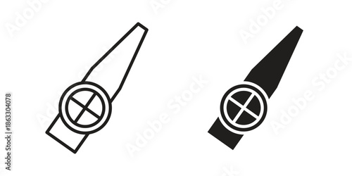 Kazoo icons vector silhouette set. thin line icon pack.