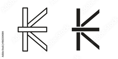 Kip icons vector silhouette set. thin line icon pack.