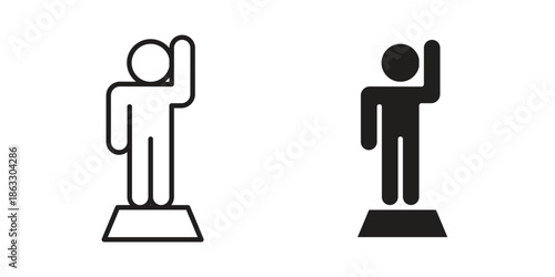 Leadership icons vector silhouette set. thin line icon pack.