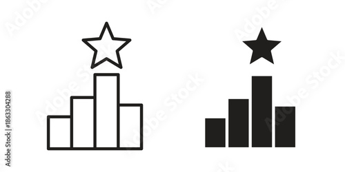Leaderboard icons vector silhouette set. thin line icon pack.