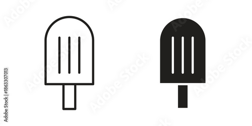 Popsicle icons vector silhouette set. thin line icon pack.