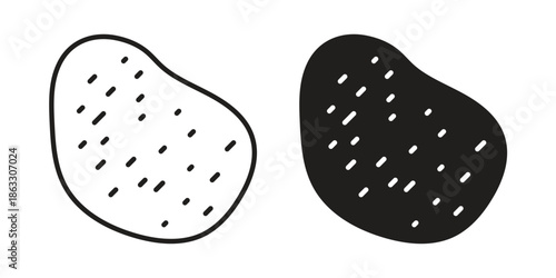 Potato icons vector silhouette set. thin line icon pack.