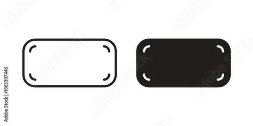 Rectangle panoramic icons vector silhouette set. thin line icon pack.