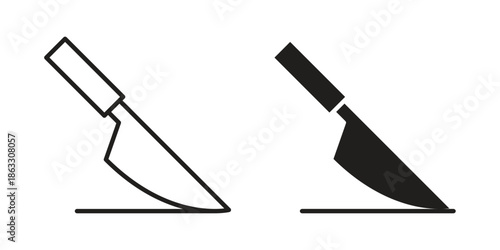 Scalpel path icons vector silhouette set. thin line icon pack.