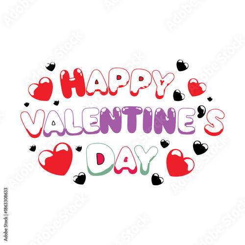 Happy Valentine's Day colorful heart design for love and romance