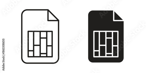 Sim card icons vector silhouette set. thin line icon pack.