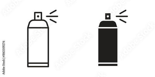 Spray can icons vector silhouette set. thin line icon pack.