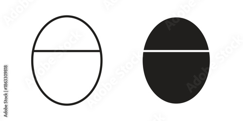 Theta icons vector silhouette set. thin line icon pack.